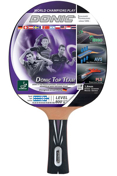 DONIC مضرب تنس الطاولة Donic Top Team Level 800 معتمد من ITTF مقاس 1.8 مم