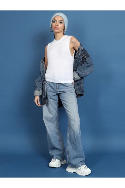 Tokyo Talkies By Styli Slim Fit Fuzzy Sweater