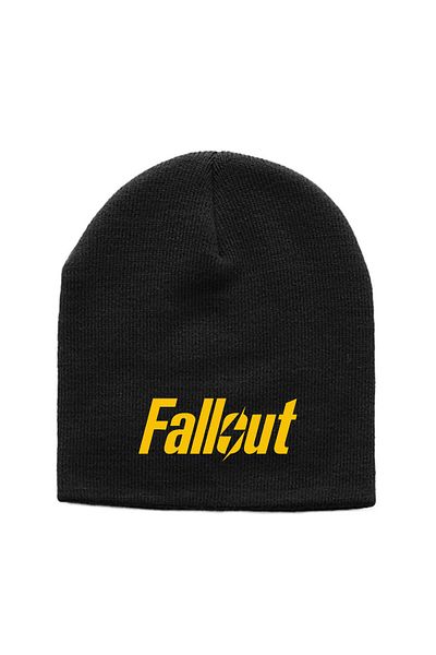 Tshirthane Черна плетена шапка Fallout Lettern