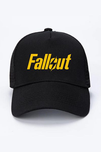 Tshirthane Черна мрежеста шапка Fallout Lettern