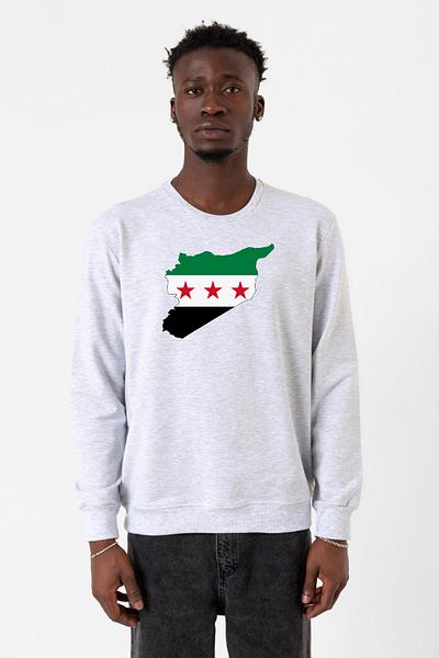 Tshirthane Ανδρικό φούτερ 2ip με νέα σημαία της Συρίας Karmelange