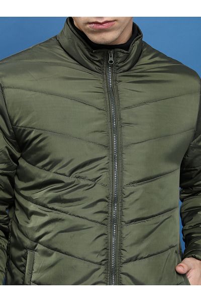 Highlander By Styli Zip Up Padded Jacket with Slip-Pockets