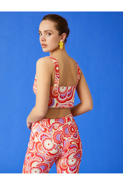 Koton Top z dekoltem w kształcie litery U i wzorem