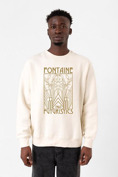 Tshirthane Ανδρικό φούτερ Bioshock Fontaine Futuristics Ecru 2ip