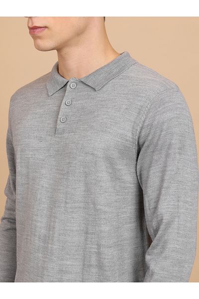 Highlander By Styli Collared Knit Sweater with Half-Button