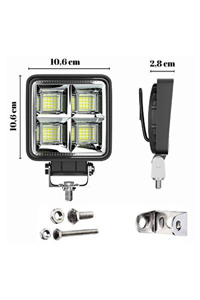 ASTRA LED Off Road Geniş Açı 4 Inç 64 Led Iş Makinesi Kamyon Traktör Projektör Çalışma Sis Lambası 2 Adet