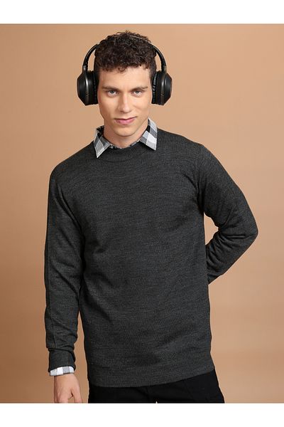 Highlander By Styli Solid High Neck Knit Sweater