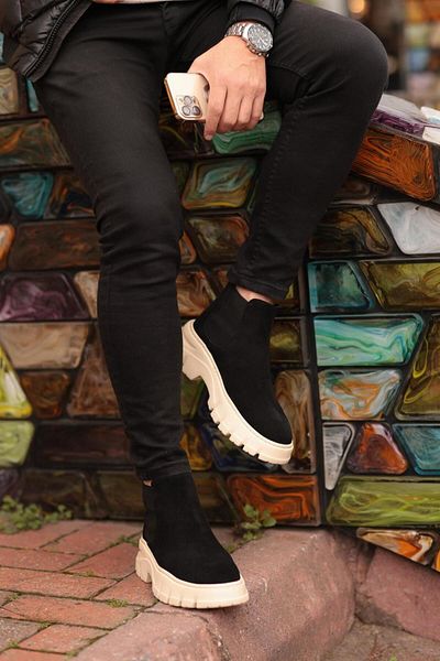 Serhat Özköroğlu - Black Suede Chelsea Men's Boots
