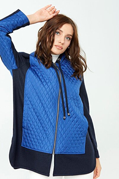 Desen Жіночий пальто з капюшоном і стьобаним утеплювачем, синій 22221400