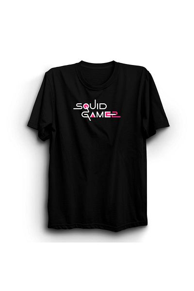 fame-stoned Tricou negru 100% bumbac cu imprimeu Squid Game, unisex
