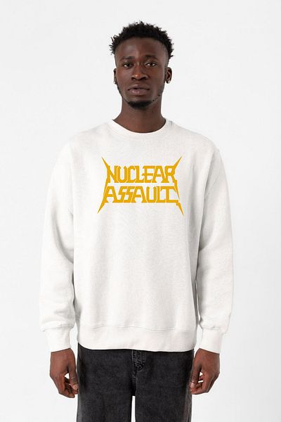 Tshirthane Ανδρικό φούτερ Nuclear Assault Lettern White 2ip