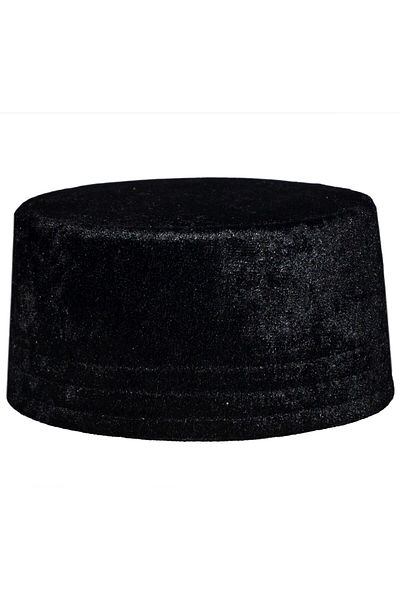 şahinbak Black Skullcap - Moulded & Blind Detail, Fes & Hat (T108)