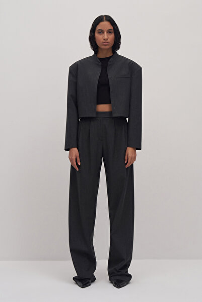 Mathilda Store Kadın Antrasit Cos Çizgili Bomber Ceket