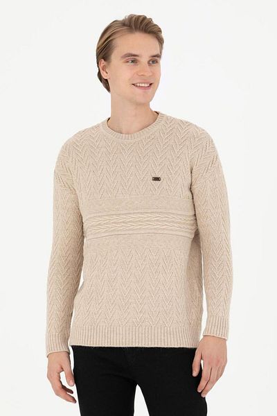U.S. Polo Assn. Patterned Thick Crew Neck Men's Sweater