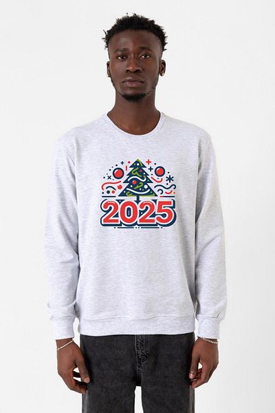 Tshirthane Happy New Year 2025 Essential Karmelange Ανδρικό φούτερ 2 κορδονιών