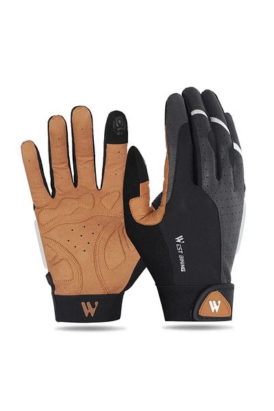 Choice S Orange WEST BIKING Cycling Gloves Full Finger Bicycle Sports Gloves Men Women Spring Autumn Gym Mo