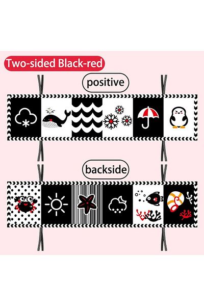 Choice Black And Red Style3 1pc Early Learning Montessori Soft Cloth Book For Babies, Educational Cloth Boo