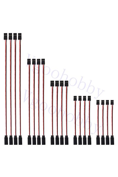 Choice 20Pcs JR Male to Female 3-Pin Servo Extension Cable Wire Connectors for RC Car Helicopter Boat Se...