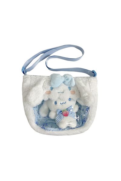 Choice Cinnamoroll Kawaii Sanrio Plush Bags Cinnamoroll Melody Kuromi Crossbody Bag Cartoon Transparent Plu