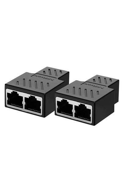 Choice محول تمديد كابل إيثرنت Rj45 2 في 1 - قطعتان Rj45 موصل Cat6 Cat5e 1000 ميجابت في الثانية موصل شبكة محلية في Lin