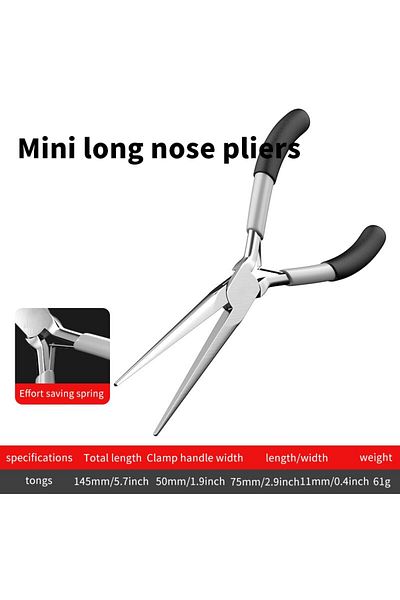 Choice Needle Nose Diy Jewelry Accessories Making Tools Grey Black Coated Plastic Handle Pliers 1pc/bag