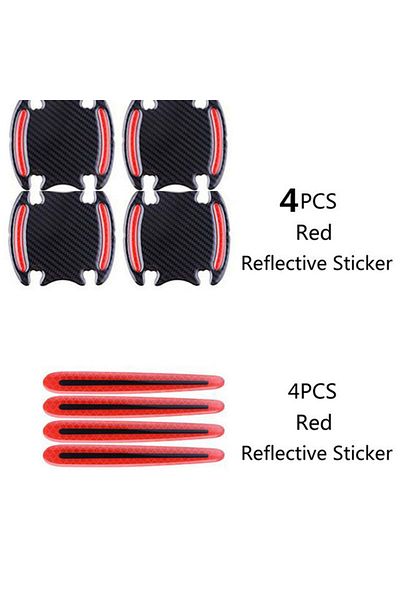 Choice 8pc Red 8 General-purpose 3d Carbon Fiber Car Door Handle Stickers Scratch-resistant Stickers Car Sa