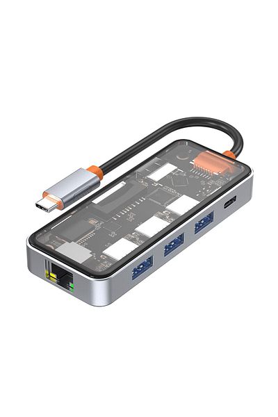 Choice Transparent Transparent Type C 8-in-1 Docking Station Usb C Hub With 4k Hdmi , 100w Pd, Usb 3.0 ,rj4