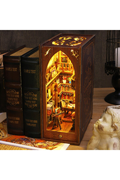 Choice مجموعة رفوف كتب Jtsl06-a، نموذج بناء مصغر خشبي لمنزل دمية، نموذج ثلاثي الأبعاد، رف كتب