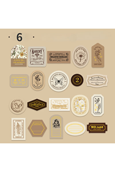 Choice1 S20572-6 ملصقات صندوق ملصقات ريترو خفيفة الوزن قابلة للكتابة عليها وخ...