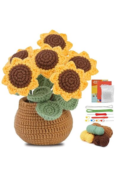 Choice مجموعة حياكة الكروشيه من النوع 7 BUDDUR مع خيوط قطنية وتعليمات لنسج ال...