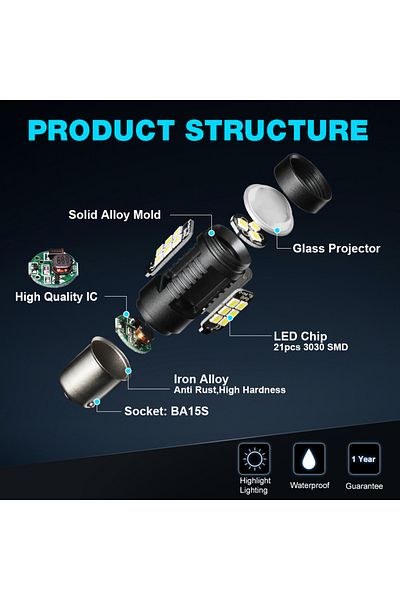 Choice 2 قطعة 1156 BA15S P21W LED BAU15S PY21W BAY15D LED لمبة 1157 P21/5W R5W 21 قطعة 3030SMD مصباح سيارة لمبة