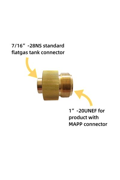 Choice A Adaptor Canister Gas Convertor 1"-20 Unf Adapter Lindal Valve Canister To 7/16"-28unf Propane Tan.