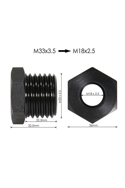 TASP M33x3.5 To M18x2.5 Lathe Headstock Spindle Adapter Thread 1" X 8tpi M33 X3.5mm M18 -2.5mm Chuck Ins