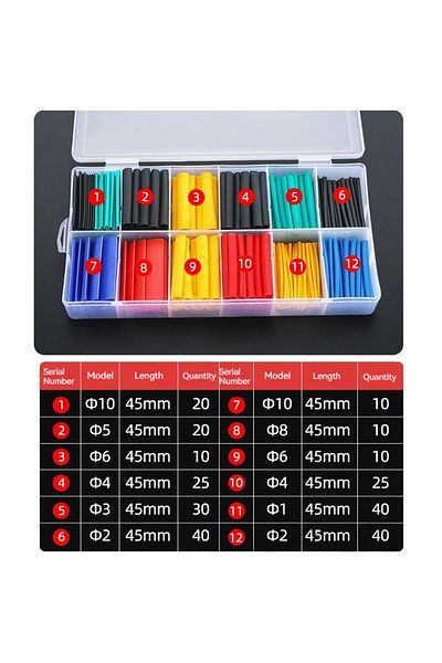 Choice 280pcs 280 Pcs Heat Shrink Suit Wire Protective Sleeve Insulation Heat Shrink Tube Boxed Heat Shrink