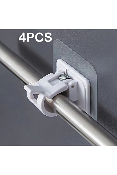 Choice حامل قضيب ستارة قابل للتعديل، أبيض، 4 قطع، مشابك تثبيت، حوامل قضيب ستا...