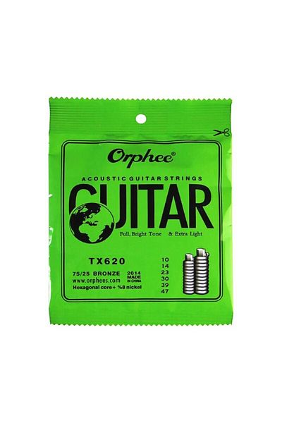 Orphee Tx620 Tx620 630 Acoustic Guitar Strings Hexagonal Core 8% Nickel Bronze Bright Tone Extra Lig