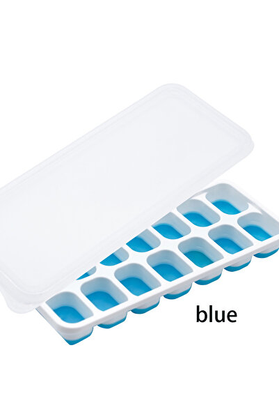 Choice قالب سيليكون لصينية مكعبات الثلج ذات 14 شبكة باللون الأزرق، قالب صينية...
