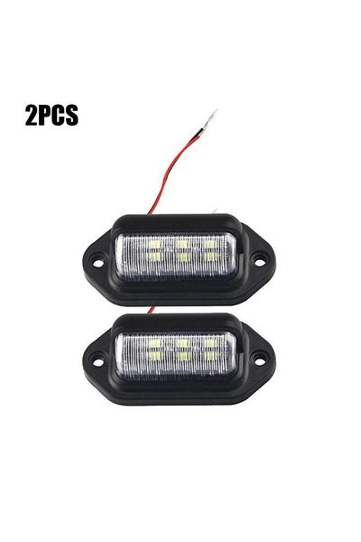 Choice قطعتان من مصابيح لوحة ترخيص السيارة LED سوداء اللون 1/2 قطعة لشاحنة الدفع الرباعي والمقطورة والفان والعلامة التجارية ومصباح الخطوة باللون الأبيض