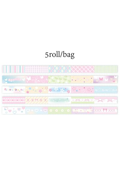 Choice S22709-5 5rolls/set Korean Fine Flash Washi Tape Set Dream Selling Galaxy Cute Girl Sticker Handbook