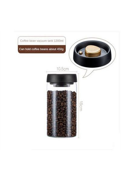 HOCOSHINE Coffee Beans Vacuum Sealed Tank Transparent Glass Food Storage Jars Household Moisture-proof Air ...