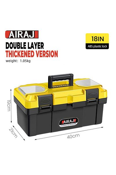 AIRAJ Yellow Black 8817 Multifunctional Plastic Abs Tool Storage Box Multiple Specifications With H