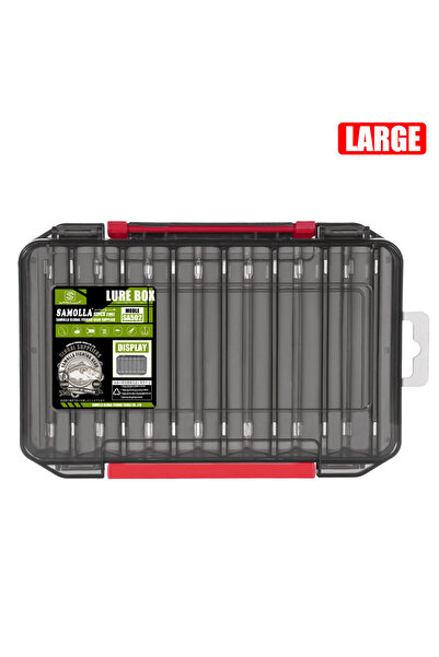 Choice صندوق أدوات صيد أسود كبير يحتوي على 14 حجرة لتخزين ملحقات الصيد وخطاف ...