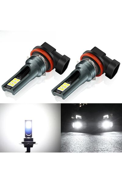 Choice H11 قطعتين H11 LED مصباح LED مصباح ضباب سيارة فائق السطوع أثناء القيادة في النهار R