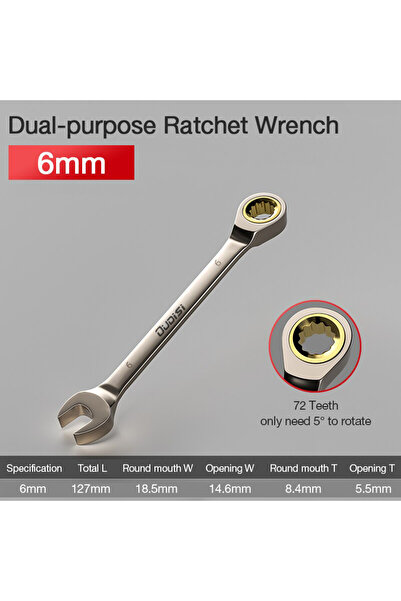 YLONDAO مفتاح ربط مرن ذهبي اللون مقاس 6 مم، مفتاح ربط عالمي لعزم الدوران لأدو...