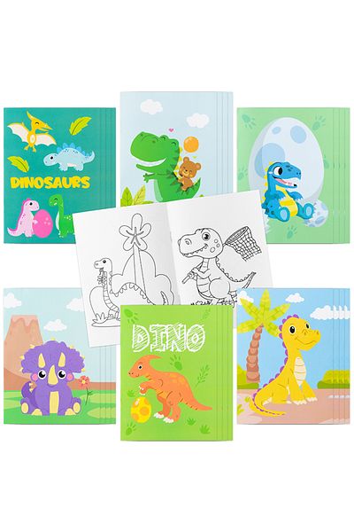 Choice My-j0009g 24pcs Dinosaur Coloring Books For Kids Color Drawing Diy Story Art Doodle Booklet Painting