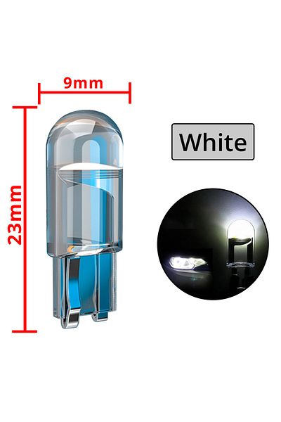 Choice 4 قطع بيضاء 4x فائقة السطوع W5w 194 T10 Led غطاء زجاجي لمبات سيارة Cob أبيض أحمر أزرق أصفر إسفين Li
