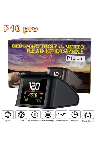 RYSJM P10 Pro Head Up Display On-board Computer Car Digital OBD2 Mileage OBD Driving Computer Display S...