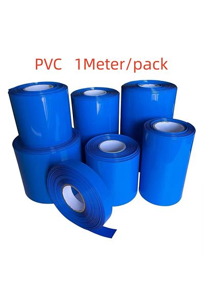 Choice 1Meter  PVC Of 18650 Battery Packs Cable Sleeve Multi Size Heat Shrink Tube Blue Shrink Insulated...