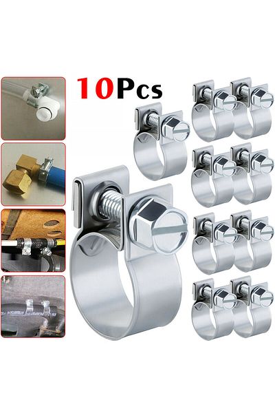 Choice 10pcs Jubilee Hose Clamp Fuel Line Clamp Water Pipe Clip Sealing Welding Clip For Fuel Pipe Diese...