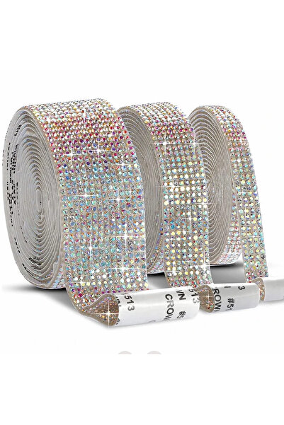 Choice شريط كريستال AB بعرض 2.7 سم، شريط ماسي لاصق ذاتي، شريط كريستال لامع، ط...